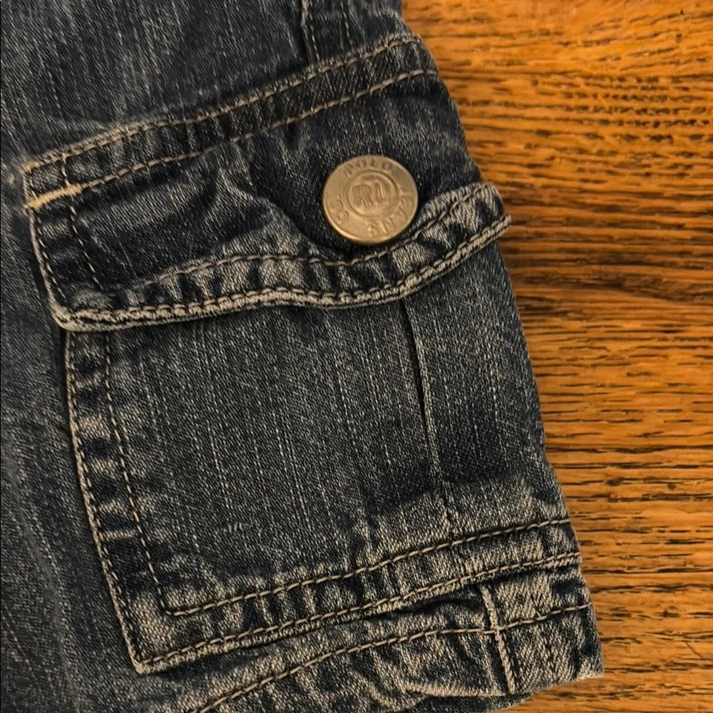 Ralph Lauren Polo Jeans Infant Boys Blue Denim Cargo Shorts size 12-18 months - Picture 3 of 8